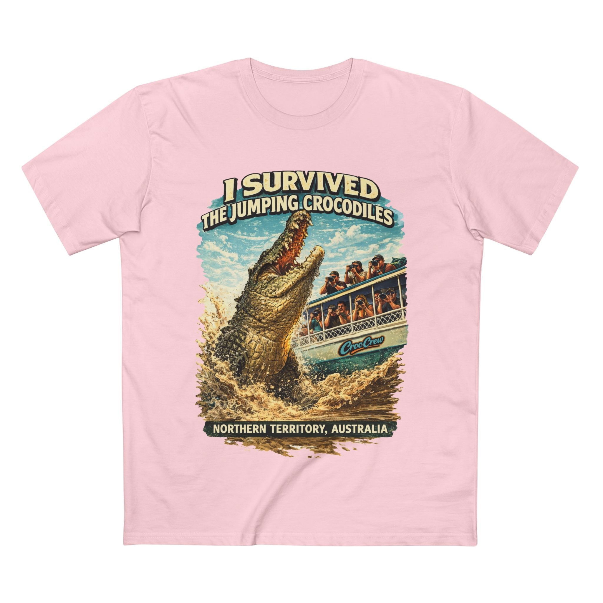 I Survived The Jumping Crocodiles AS Colour Staple Tee – NT Croc Edition | Croc Crew