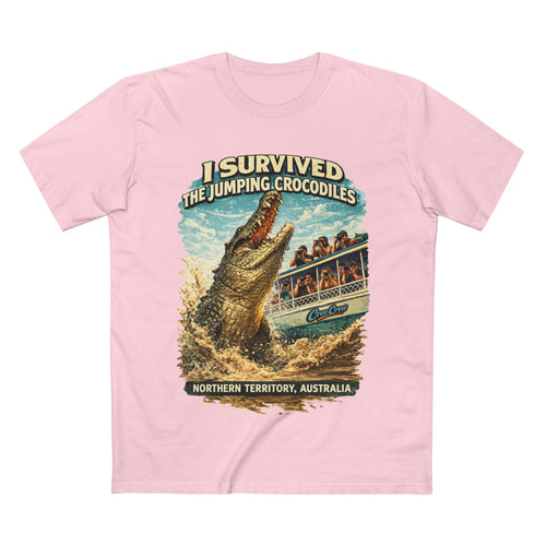 I Survived The Jumping Crocodiles AS Colour Staple Tee – NT Croc Edition | Croc Crew