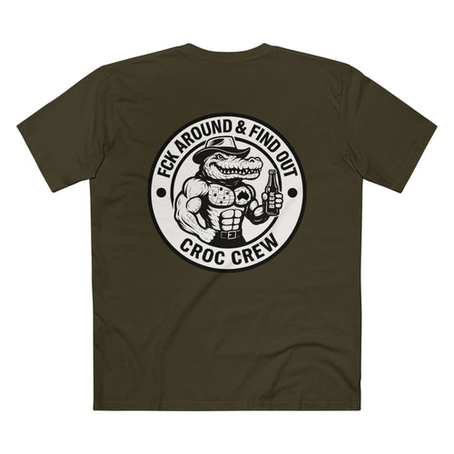 FCK Around N Find Out Hero Croc AS Colour Staple Tee – Hero Croc Edition | Croc Crew