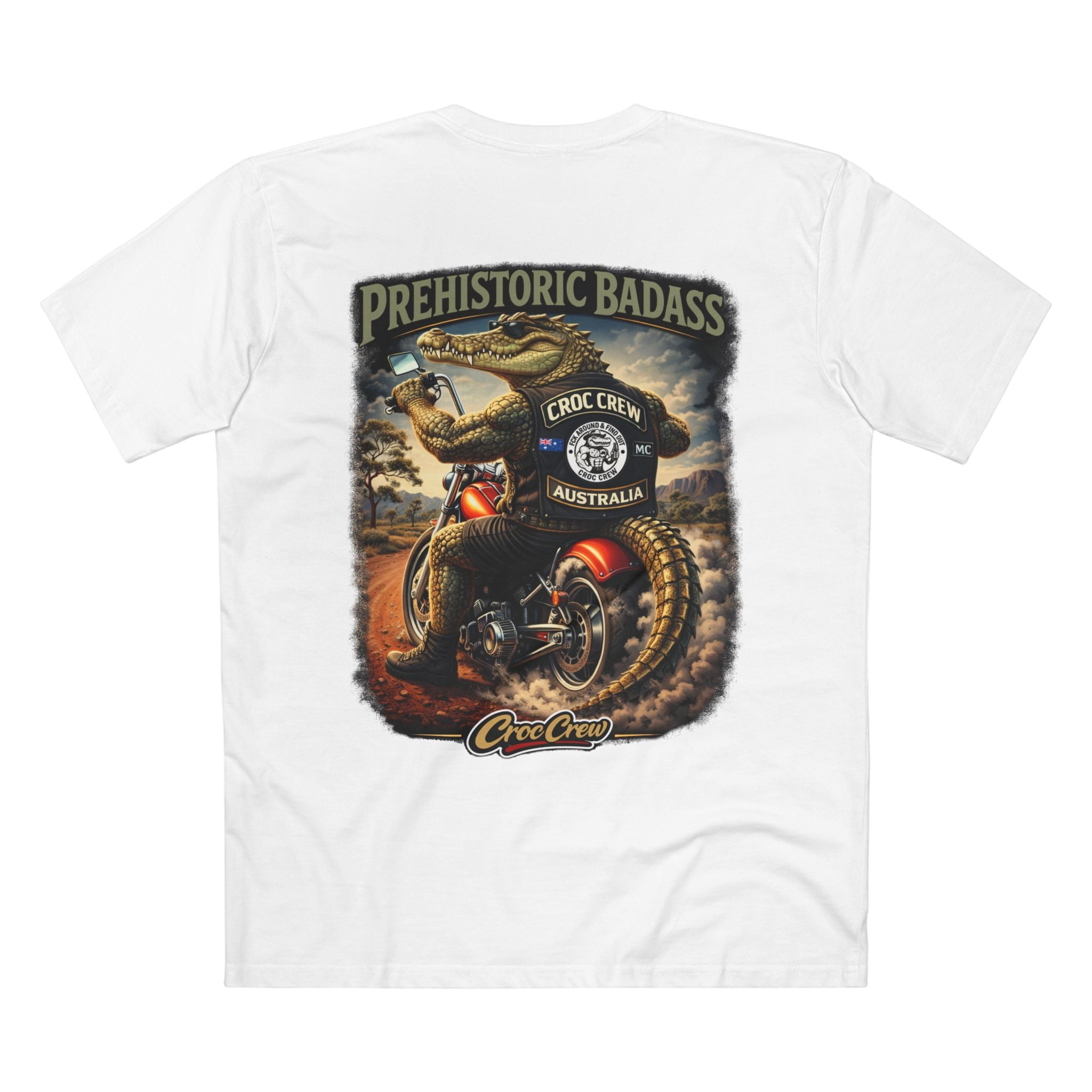 Prehistoric Badass Tee – AS Colour Staple T-Shirt  – Prehistoric Badass Croc Edition | Croc Crew