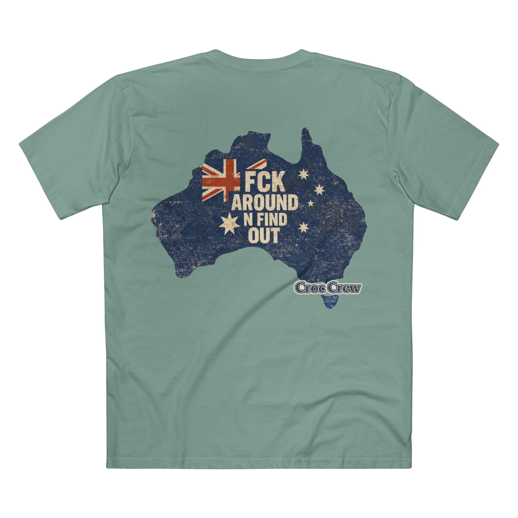 FCK Around N Find Out Australia Shape AS Colour Staple Tee – Aussie Shape Flag Edition | Croc Crew