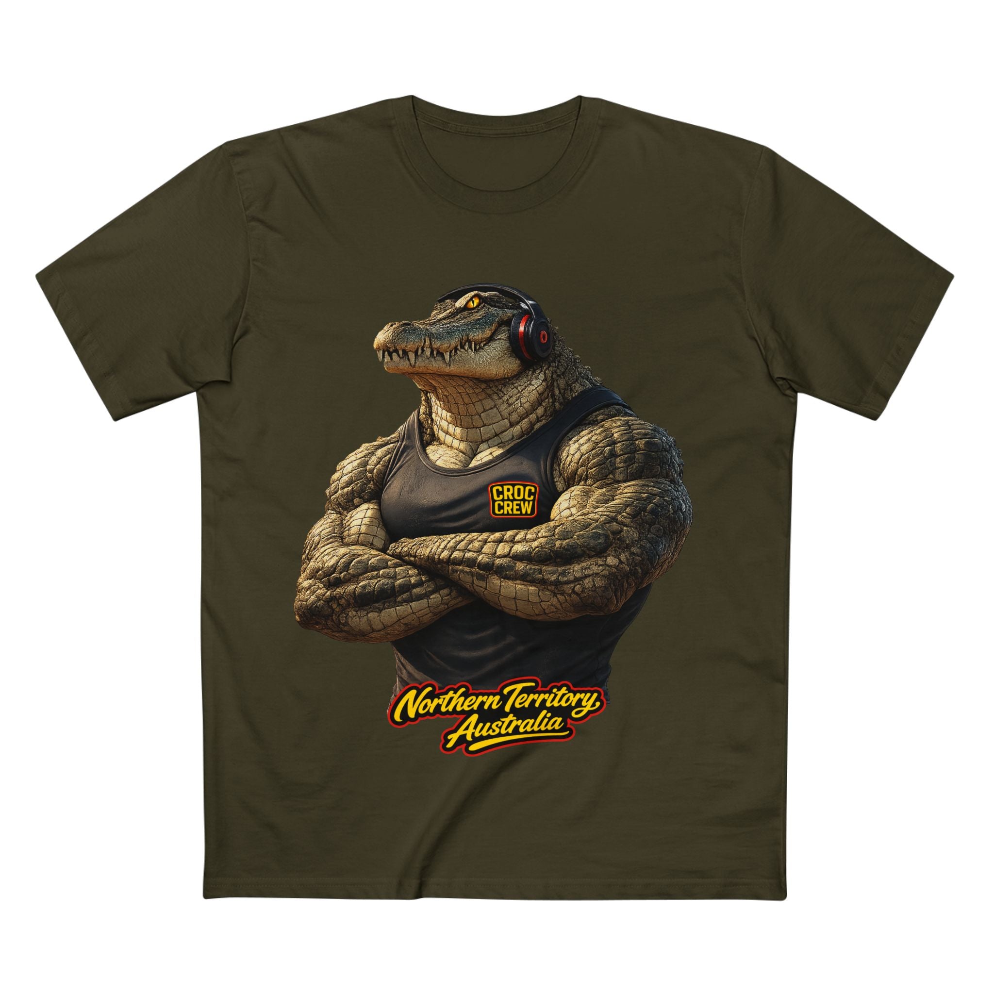Hero Croc Merv Guns Out AS Colour Staple Tee – Northern Territory Edition | Croc Crew