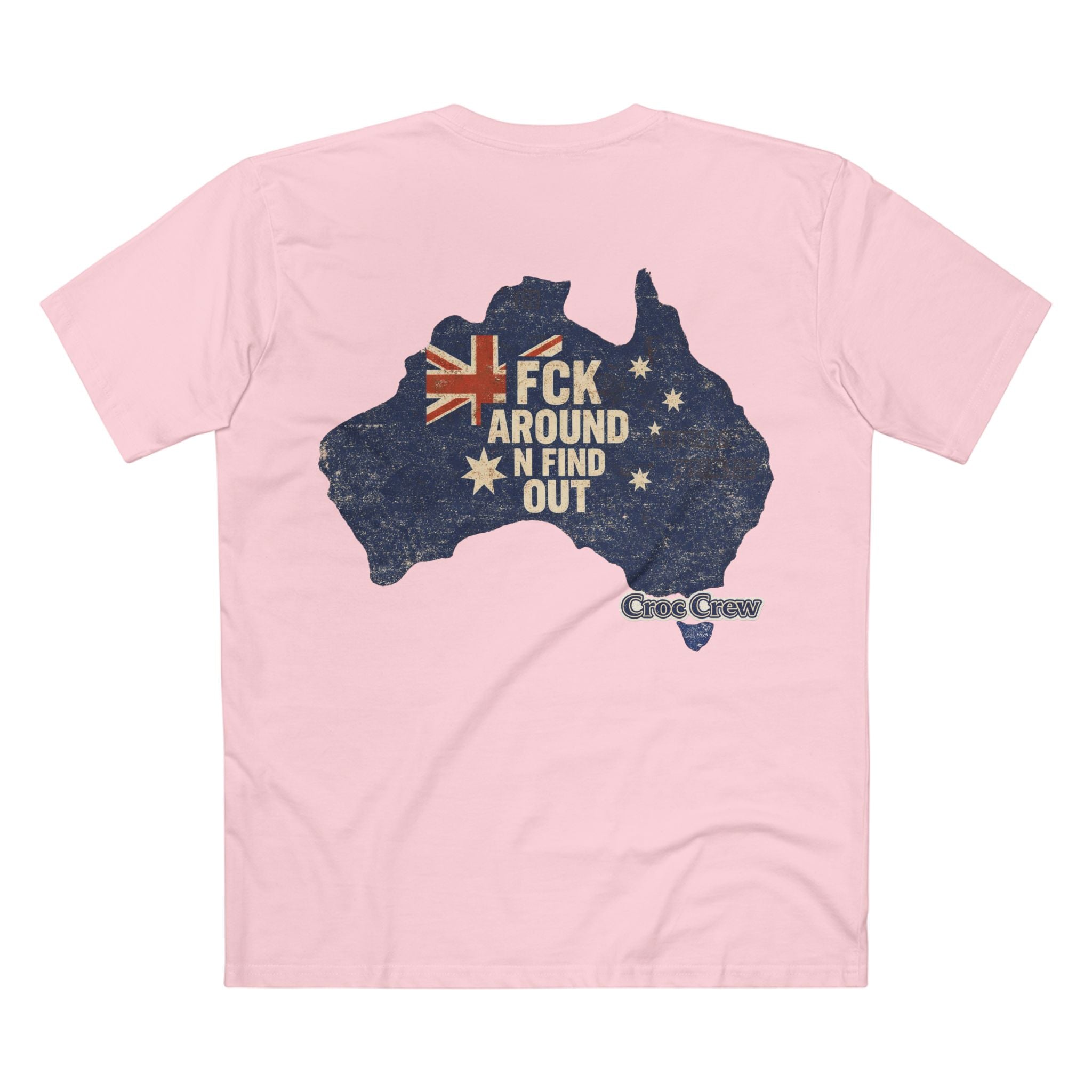 FCK Around N Find Out Australia Shape AS Colour Staple Tee – Aussie Shape Flag Edition | Croc Crew