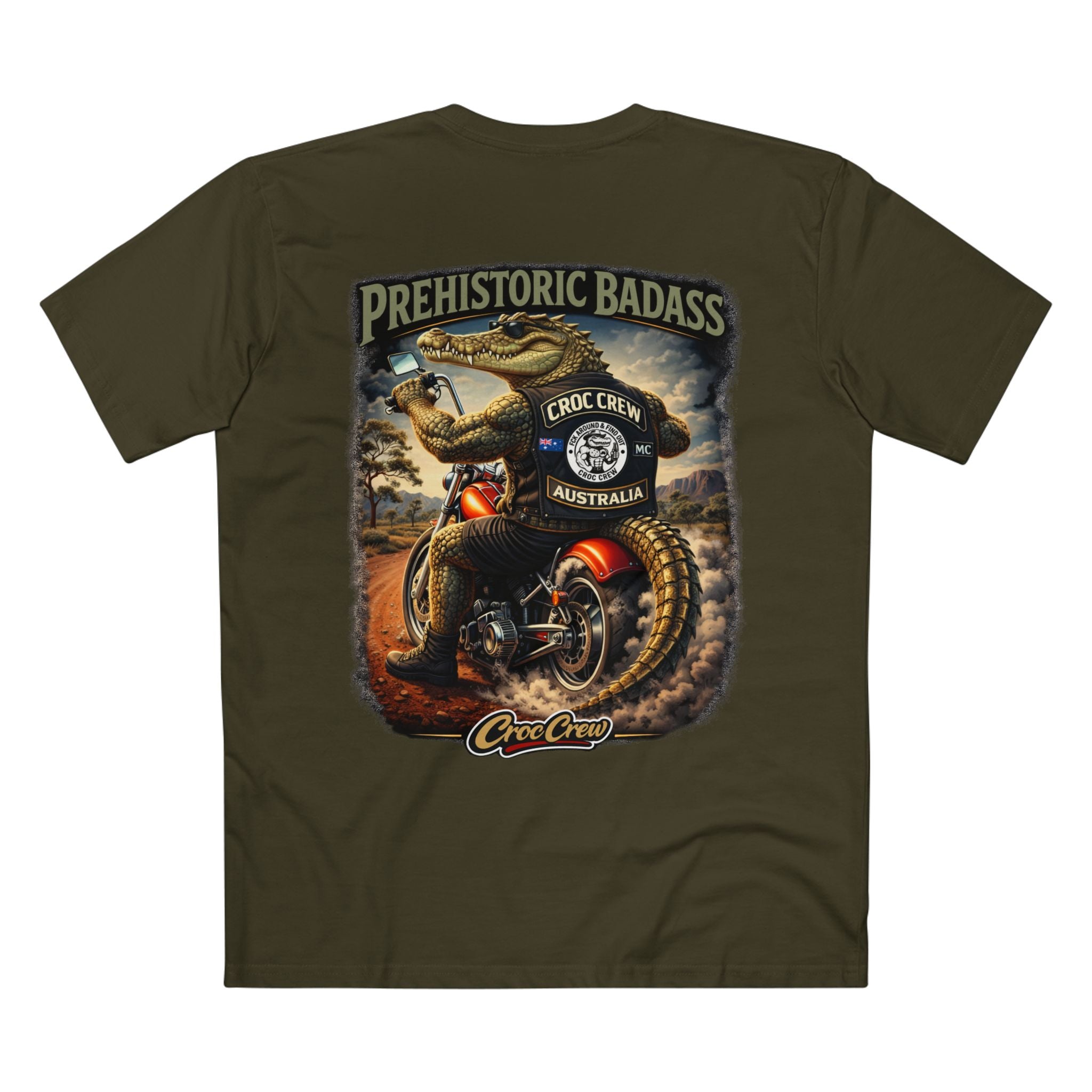 Prehistoric Badass Tee – AS Colour Staple T-Shirt  – Prehistoric Badass Croc Edition | Croc Crew