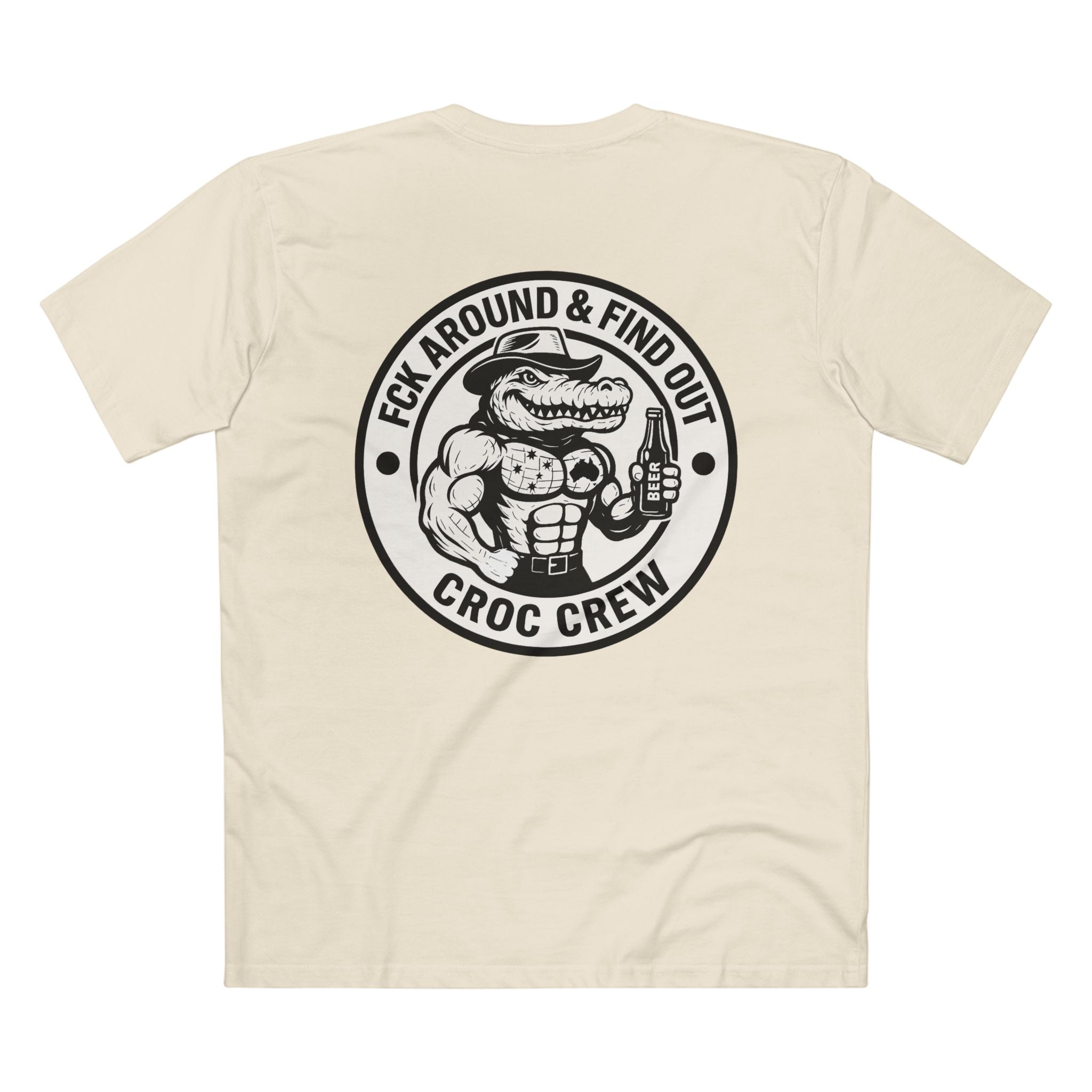 FCK Around N Find Out Hero Croc AS Colour Staple Tee – Hero Croc Edition | Croc Crew
