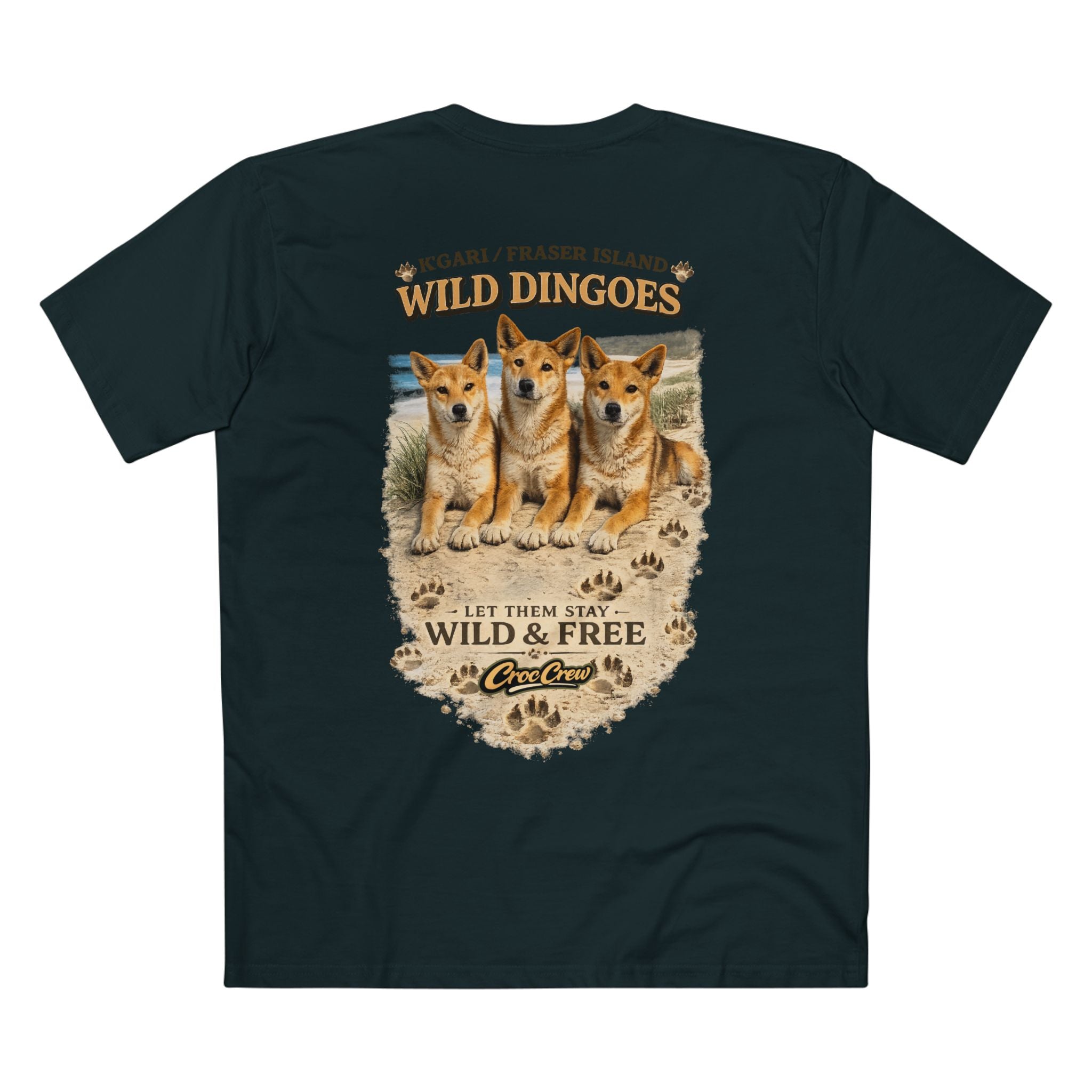 K’Gari / Fraser Dingo Tee – [ Wild Run Free ] AS Colour staple tee | Croc Crew Limited Collection