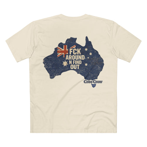 FCK Around N Find Out Australia Shape AS Colour Staple Tee – Aussie Shape Flag Edition | Croc Crew