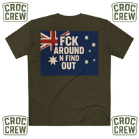 FCK Around N Find Out Australia AS Colour Staple Tee – Aussie Flag Edition | Croc Crew