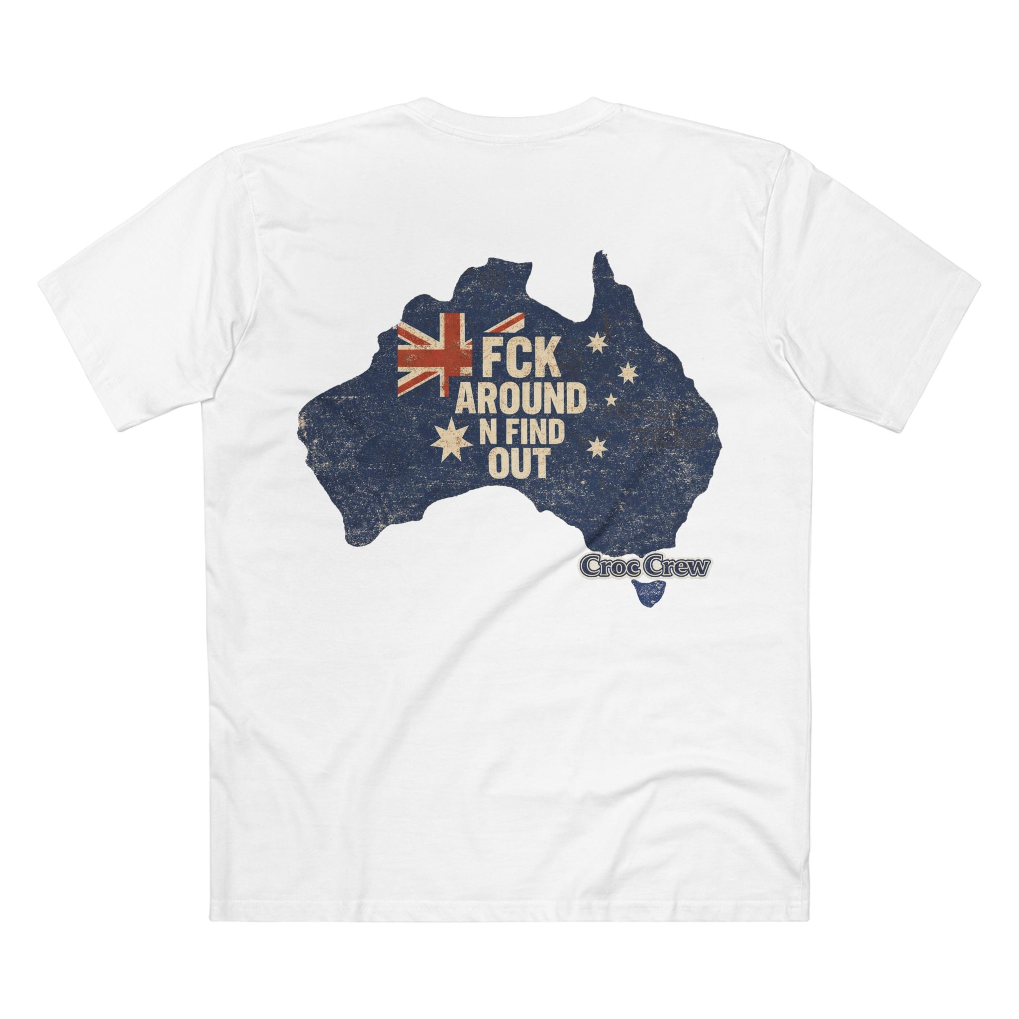 FCK Around N Find Out Australia Shape AS Colour Staple Tee – Aussie Shape Flag Edition | Croc Crew