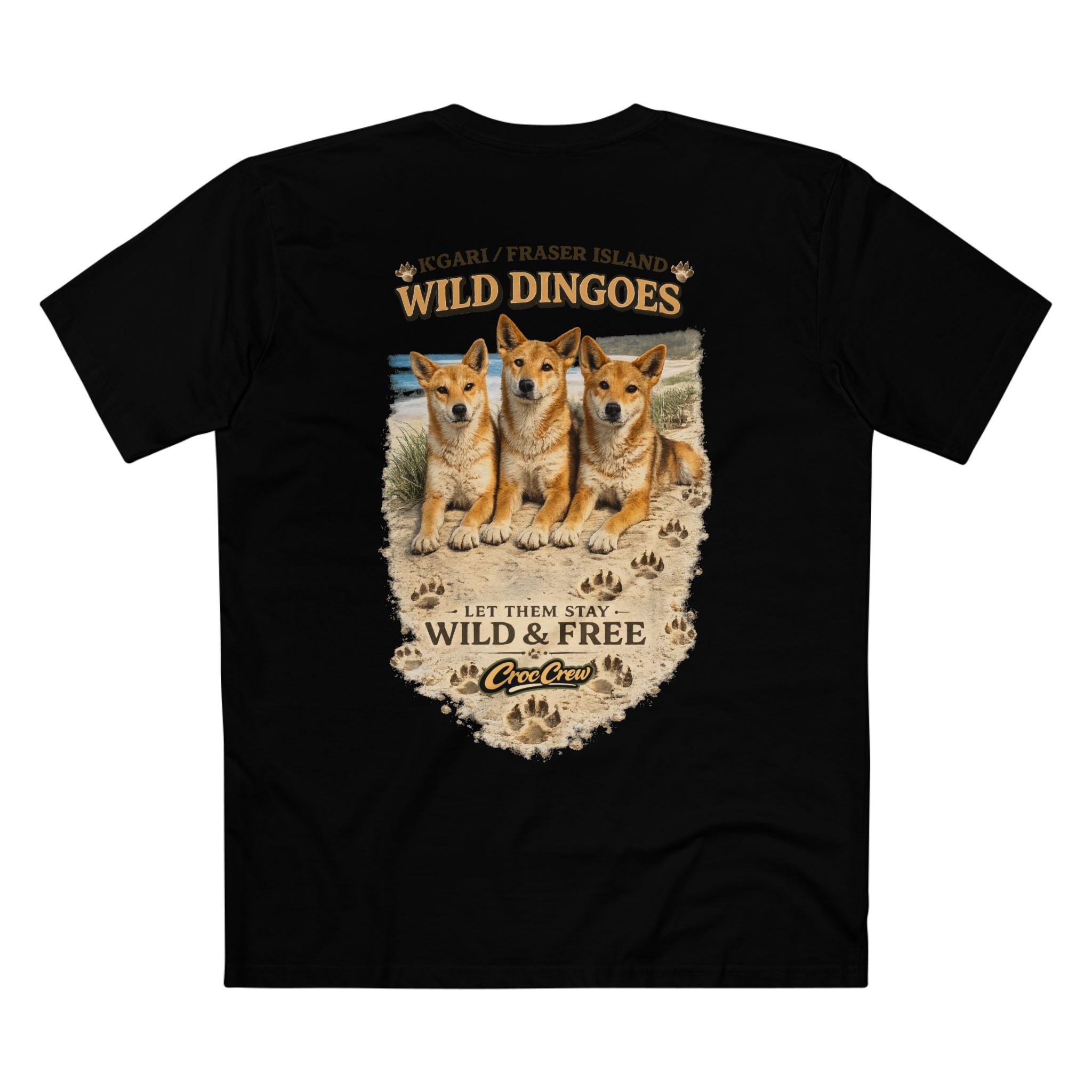 K’Gari / Fraser Dingo Tee – [ Wild Run Free ] AS Colour staple tee | Croc Crew Limited Collection