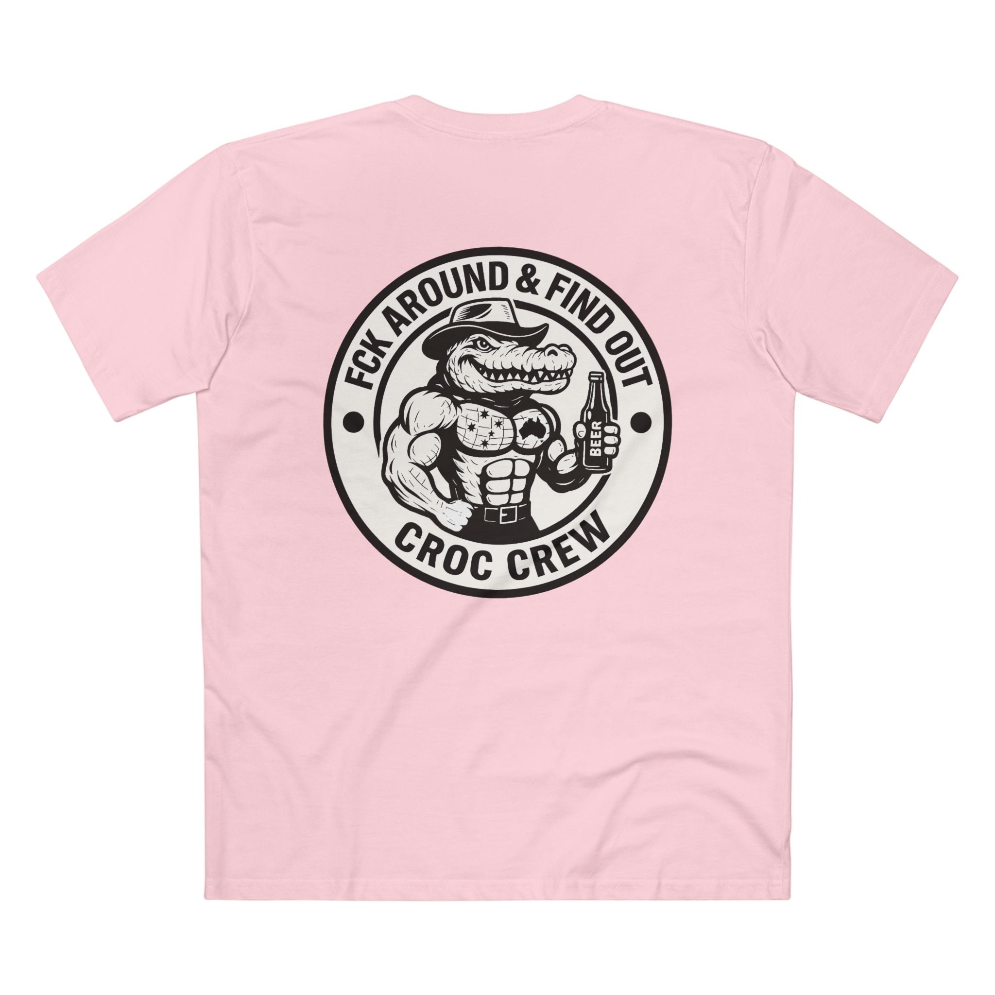 FCK Around N Find Out Hero Croc AS Colour Staple Tee – Hero Croc Edition | Croc Crew