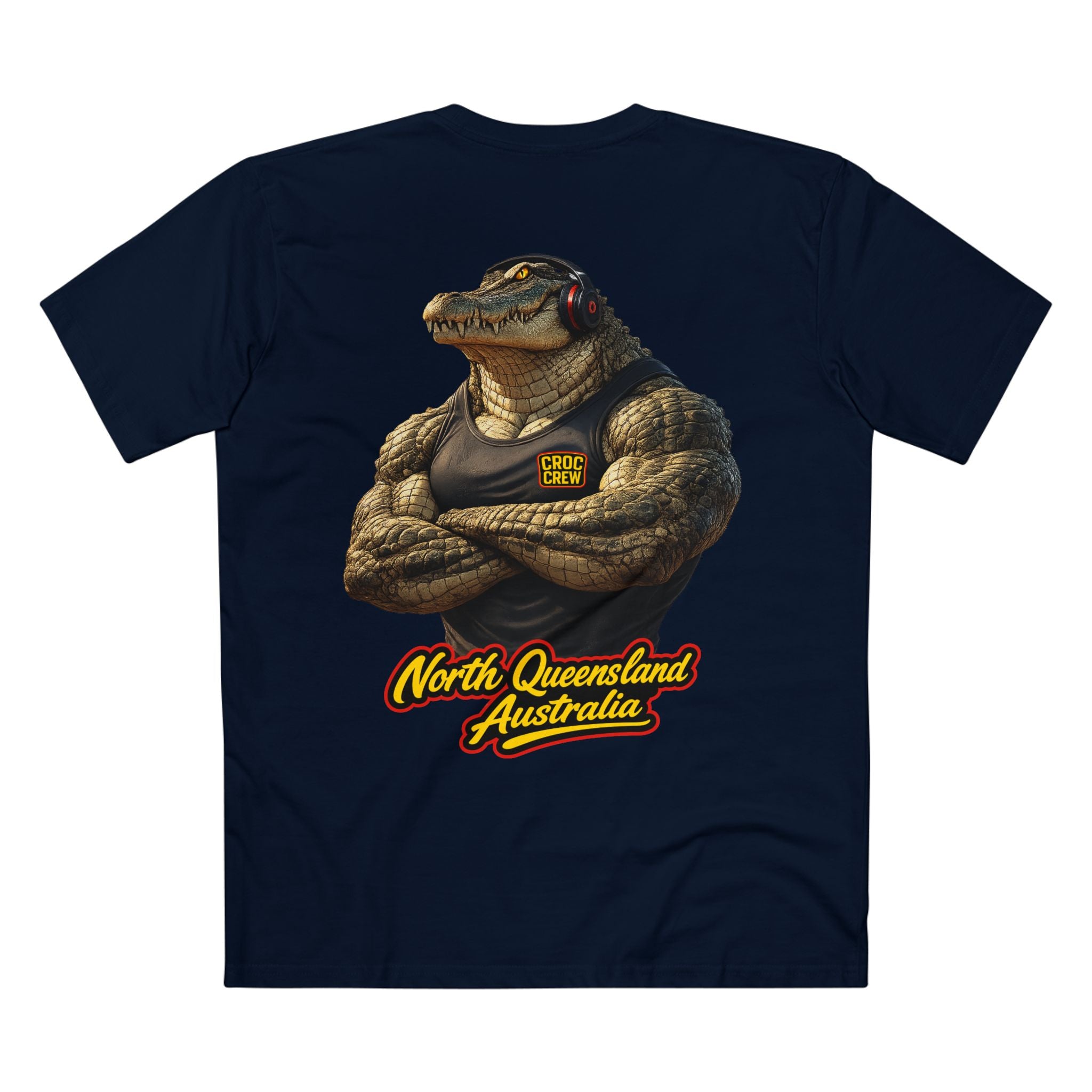 Hero Croc Merv Guns Out AS Colour Staple Tee – Far Northern Queensland Edition | Croc Crew