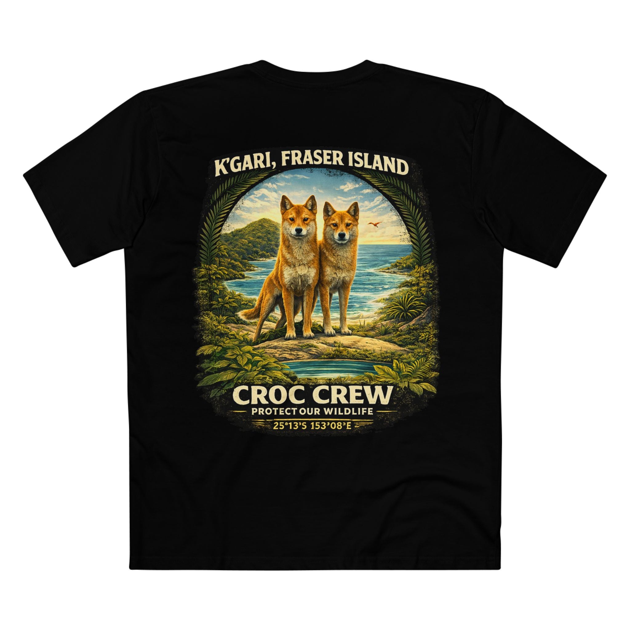 K’Gari Dingo Tee – [ Protect Our Wildlife ] AS Colour staple tee | Croc Crew Limited Collection