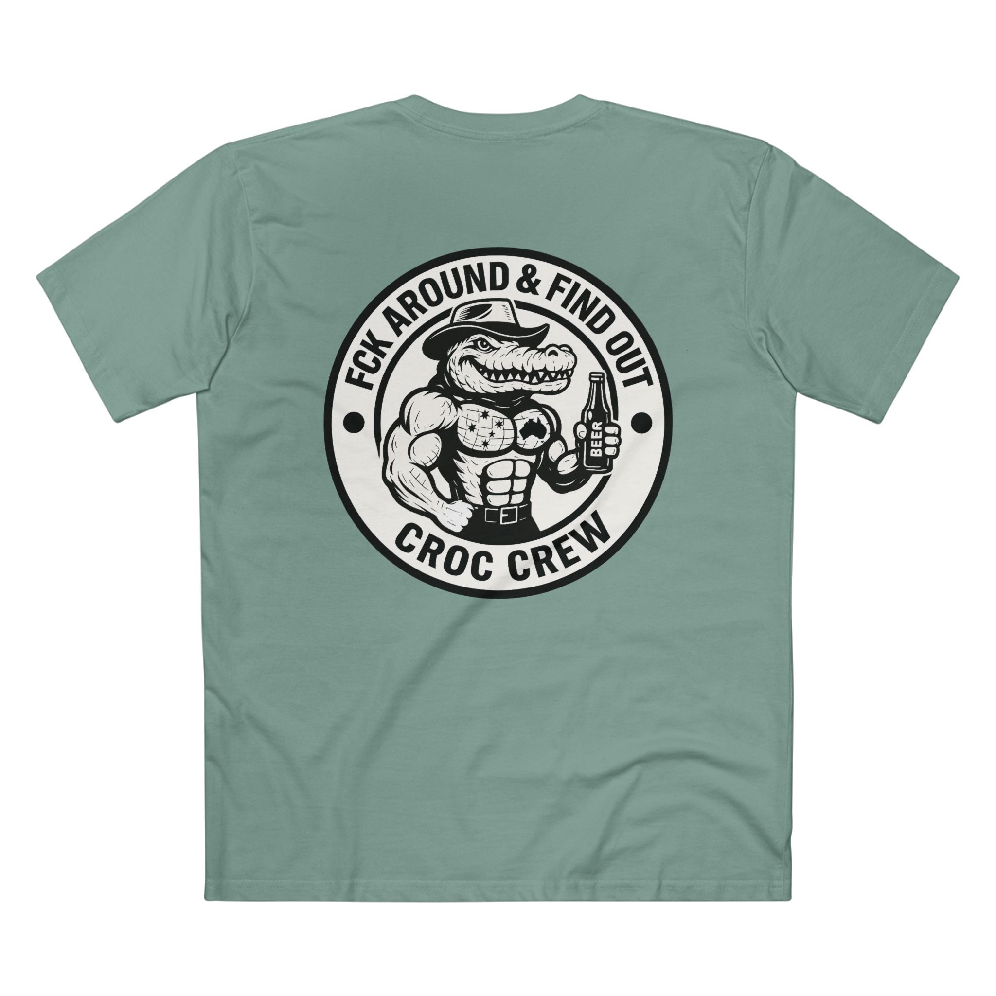 FCK Around N Find Out Hero Croc AS Colour Staple Tee – Hero Croc Edition | Croc Crew