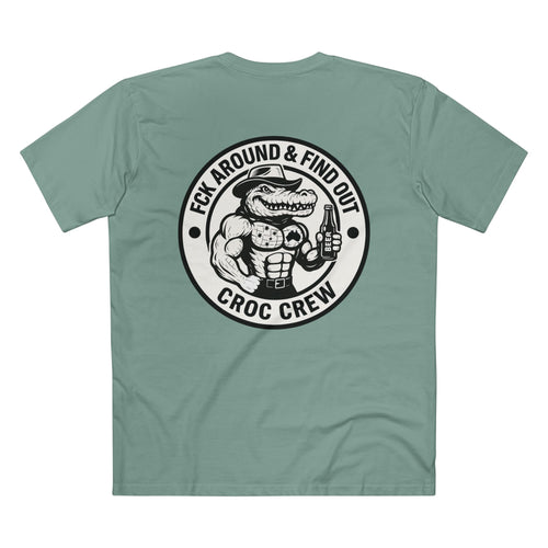 FCK Around N Find Out Hero Croc AS Colour Staple Tee – Hero Croc Edition | Croc Crew