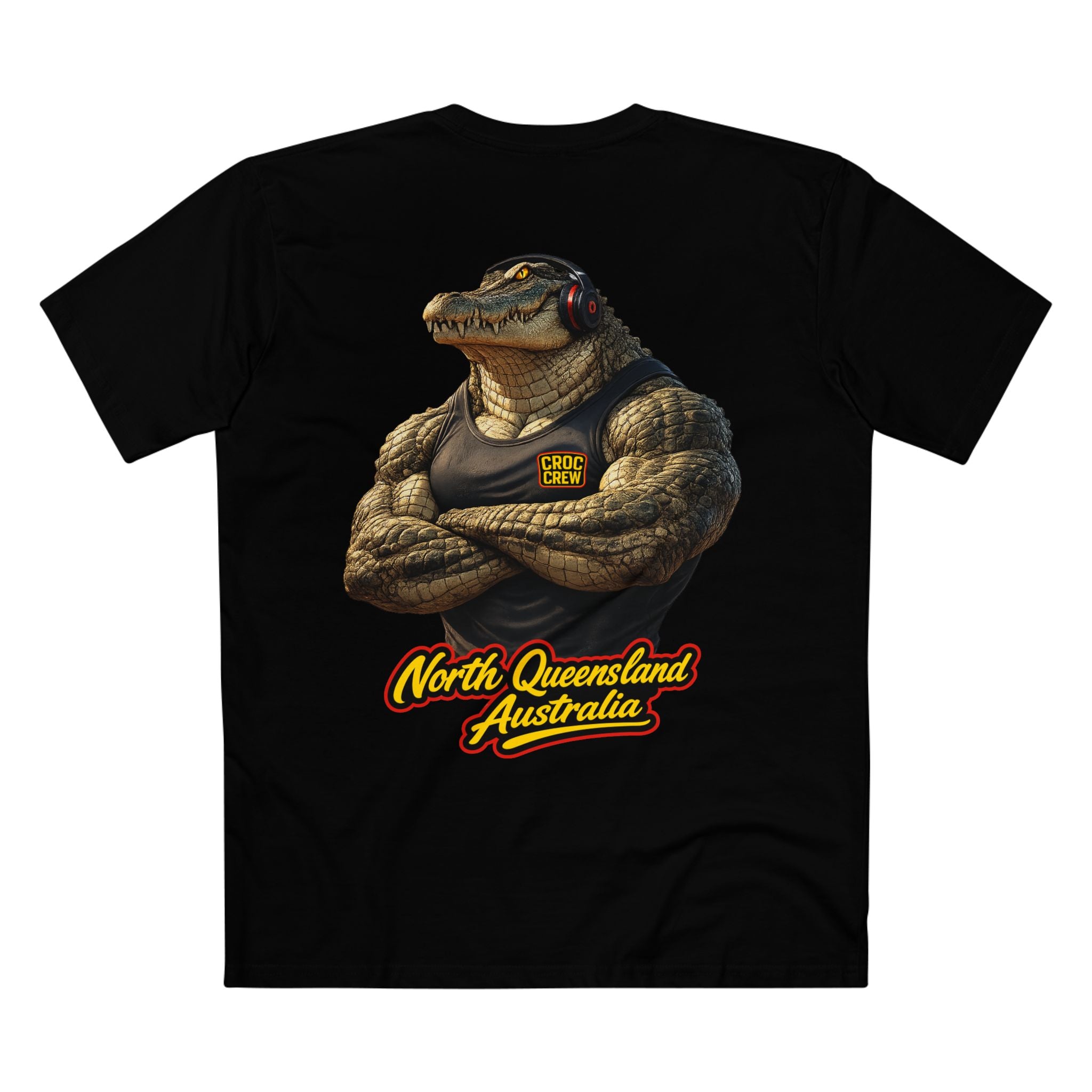 Hero Croc Merv Guns Out AS Colour Staple Tee – Far Northern Queensland Edition | Croc Crew