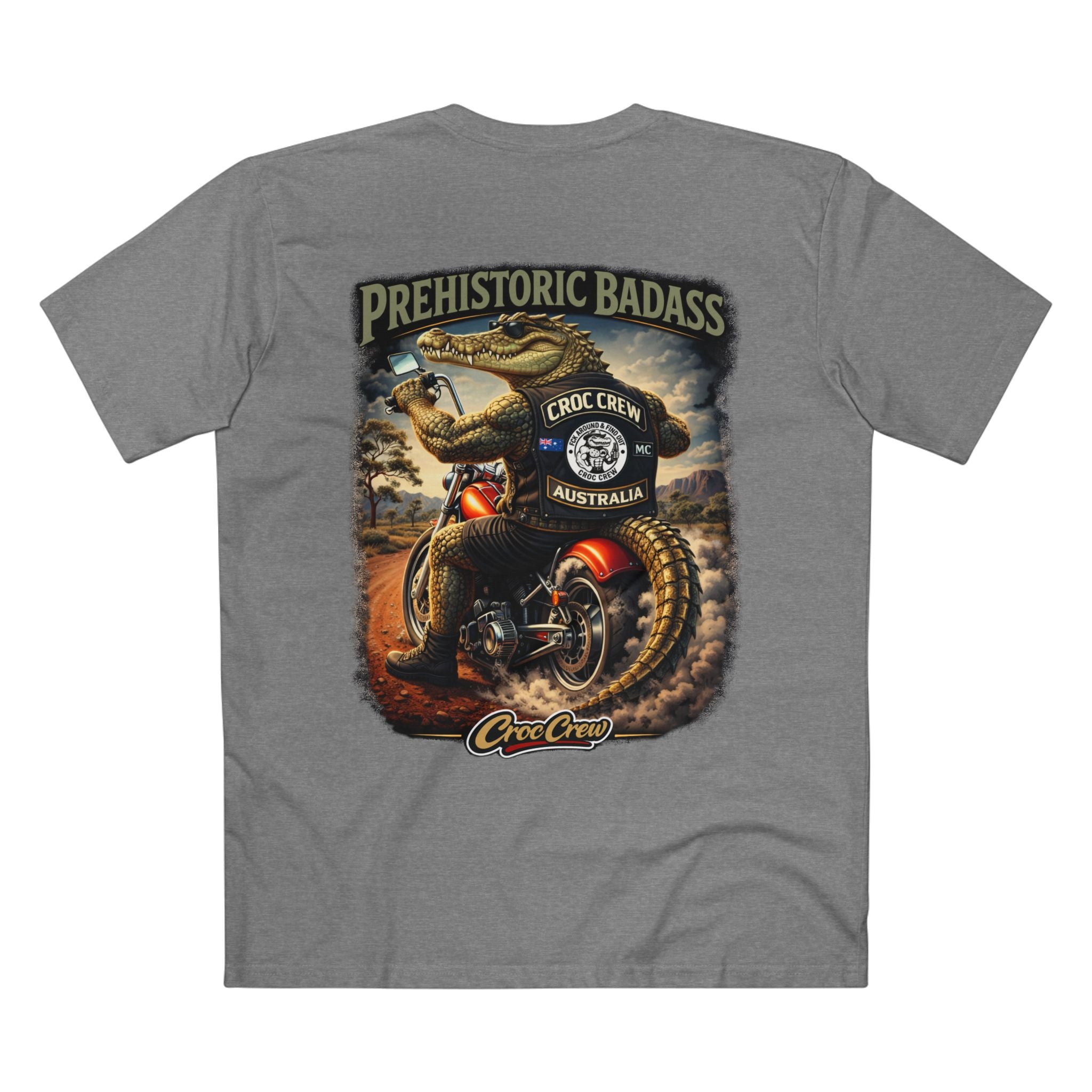 Prehistoric Badass Tee – AS Colour Staple T-Shirt  – Prehistoric Badass Croc Edition | Croc Crew