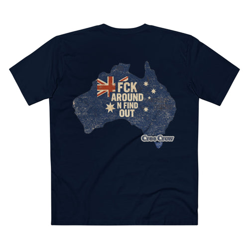 FCK Around N Find Out Australia Shape AS Colour Staple Tee – Aussie Shape Flag Edition | Croc Crew