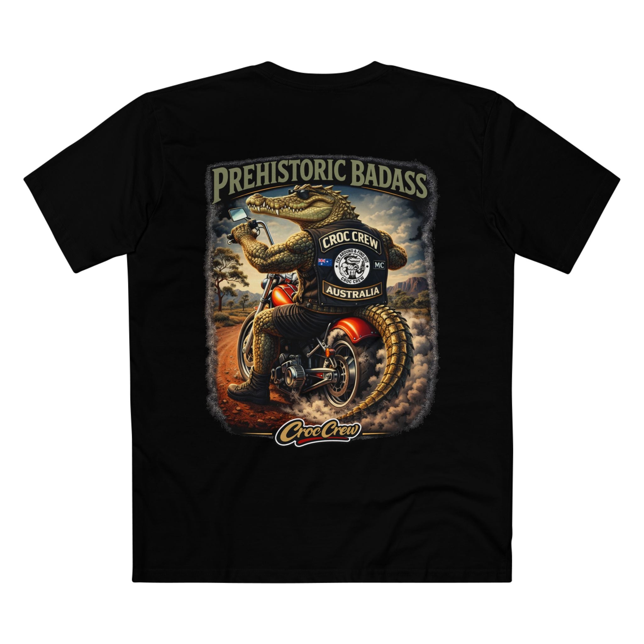 Prehistoric Badass Tee – AS Colour Staple T-Shirt  – Prehistoric Badass Croc Edition | Croc Crew