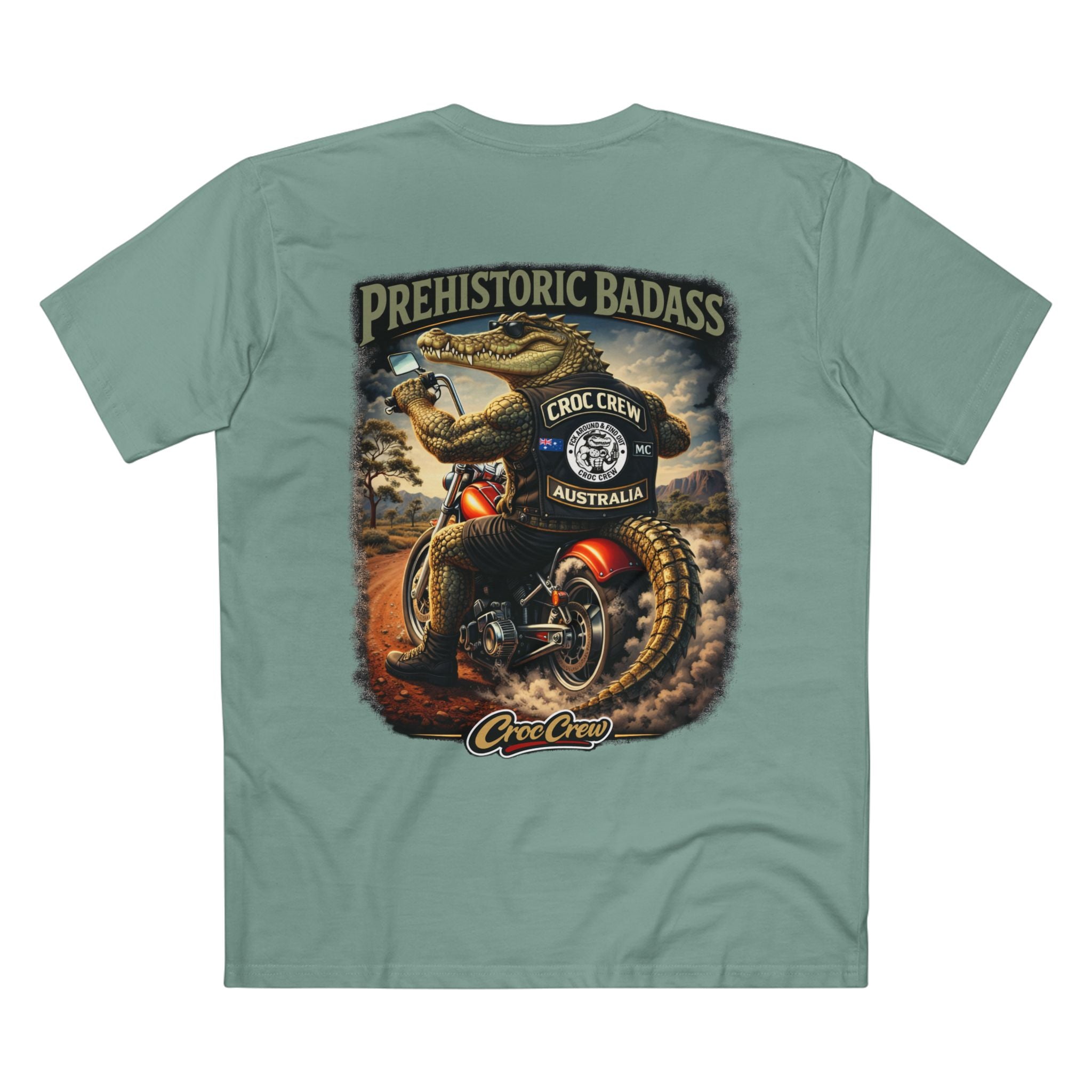 Prehistoric Badass Tee – AS Colour Staple T-Shirt  – Prehistoric Badass Croc Edition | Croc Crew