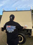 Croc Crew Black Curved Peak Baseball Cap — Black & White Square FAFO Patch (Yupoong 6603)