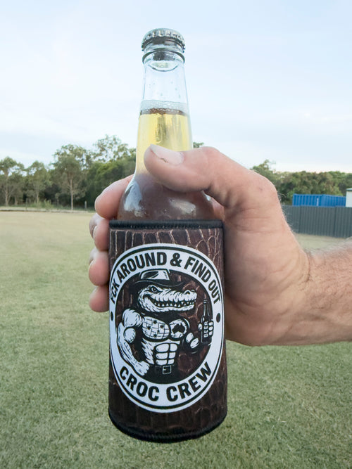 Croc Skin Stubby Cooler - Brown (Rated M+)