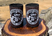 Croc Skin - Brown Stubby Cooler + Sticker bundle (Rated PG & M+)