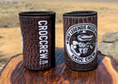 Croc Skin - Brown Stubby Cooler + Sticker bundle (Rated PG & M+)