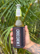 Croc Skin - Brown Stubby Cooler + Sticker bundle (Rated PG & M+)