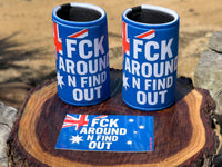 FCK Around N Find Out - Stubby Cooler & Sticker bundle