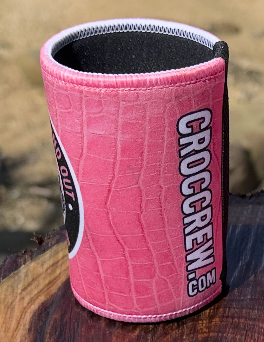 Croc Skin - Pink Stubby Cooler + Sticker bundle (Rated M+)