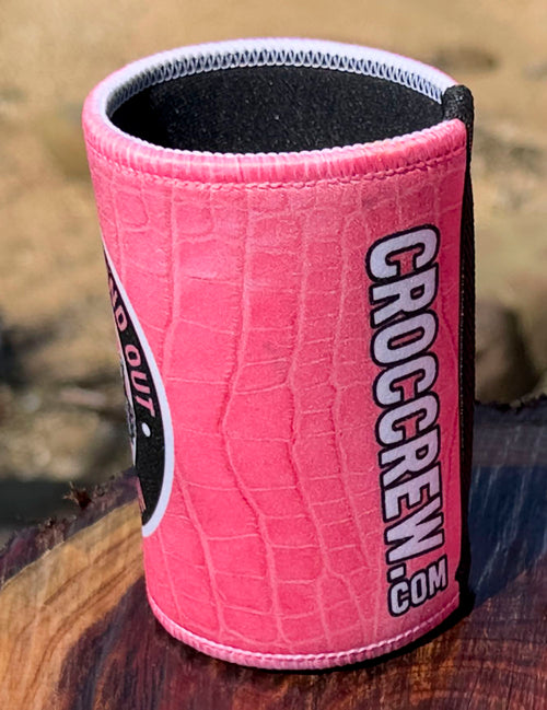Croc Skin - Pink Stubby Cooler + Sticker bundle (Rated M+)